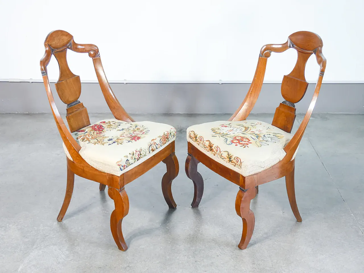 Coppia di sedie Impero in legno di noce, '800 2