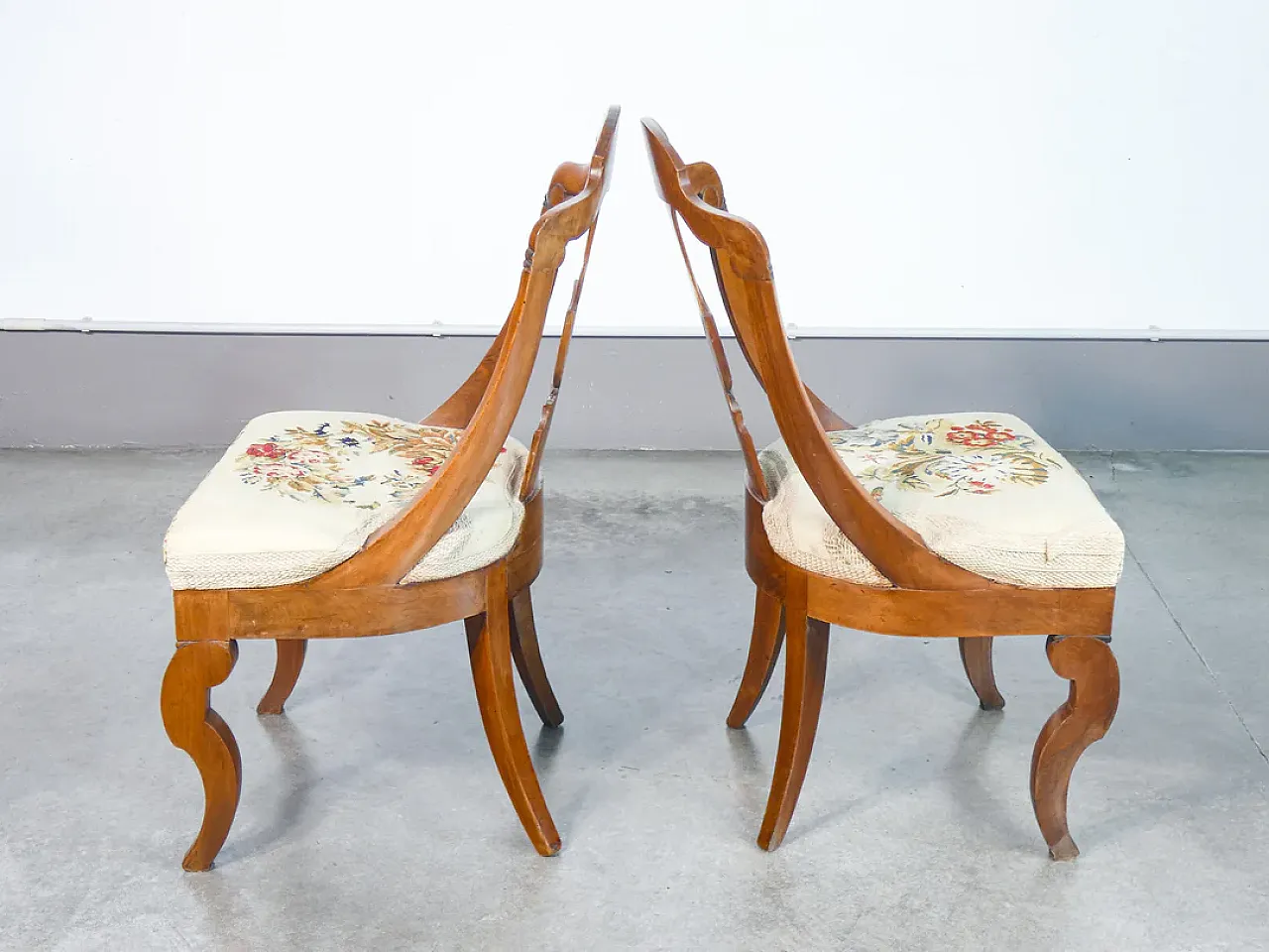 Coppia di sedie Impero in legno di noce, '800 7