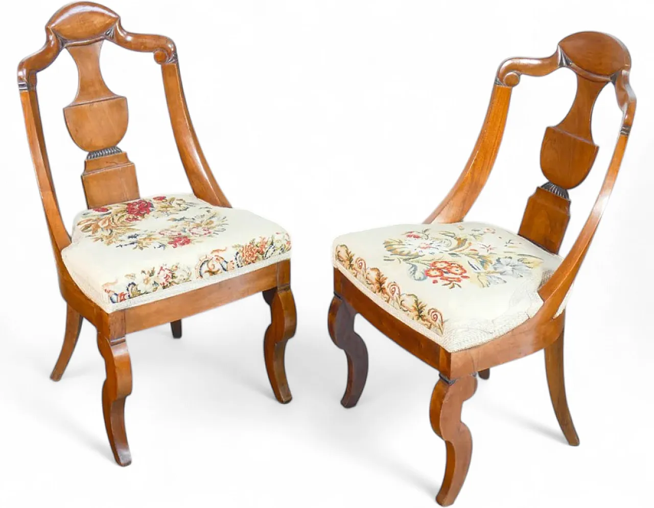 Coppia di sedie Impero in legno di noce, '800 11