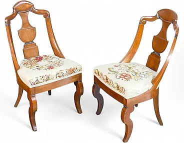 Coppia di sedie Impero in legno di noce, '800