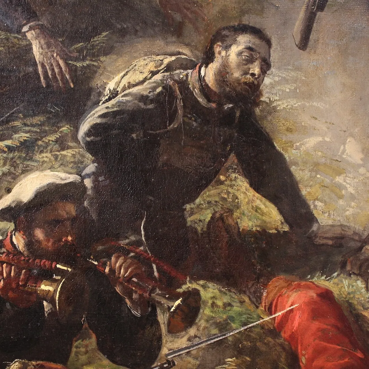 Great battle, painting signed H.P., 19th century 13