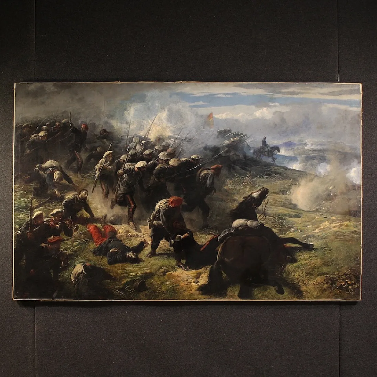 Great battle, painting signed H.P., 19th century 16