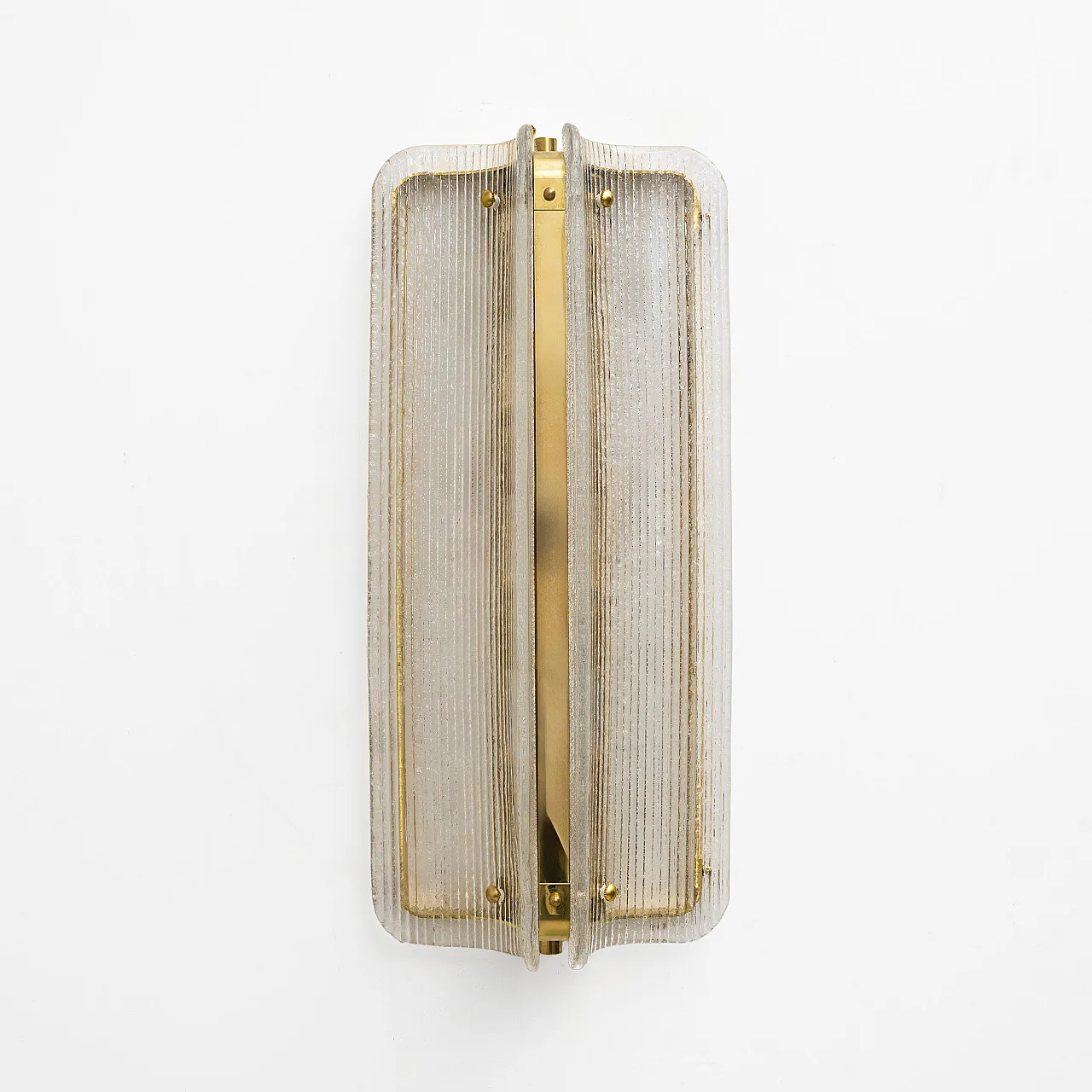 Pair of large wall sconces in Murano glass and brass, 2000s 1