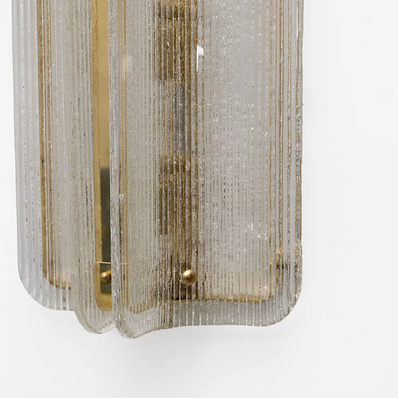 Pair of large wall sconces in Murano glass and brass, 2000s 6