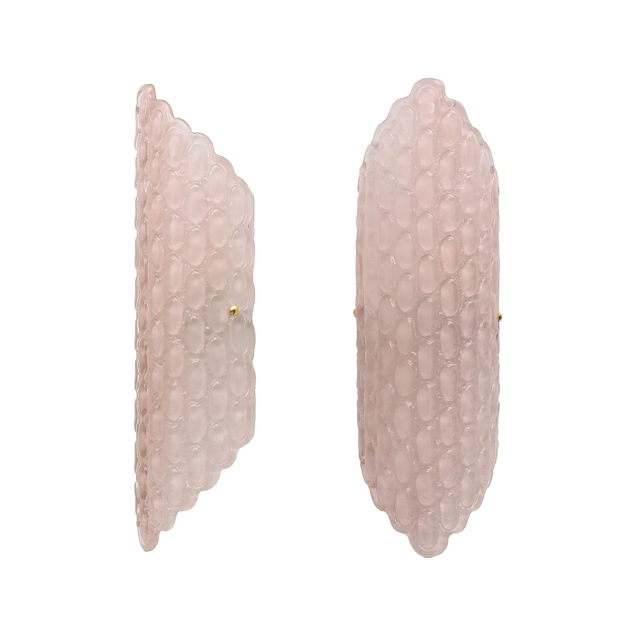 Pair of teardrop pink Murano glass wall lights, 2000s 2