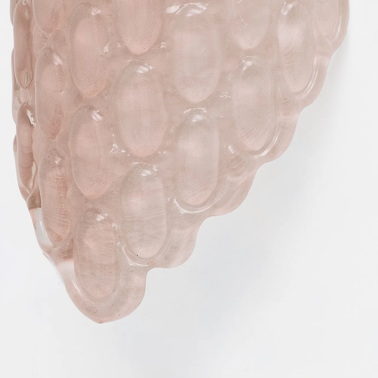 Pair of teardrop pink Murano glass wall lights, 2000s 5