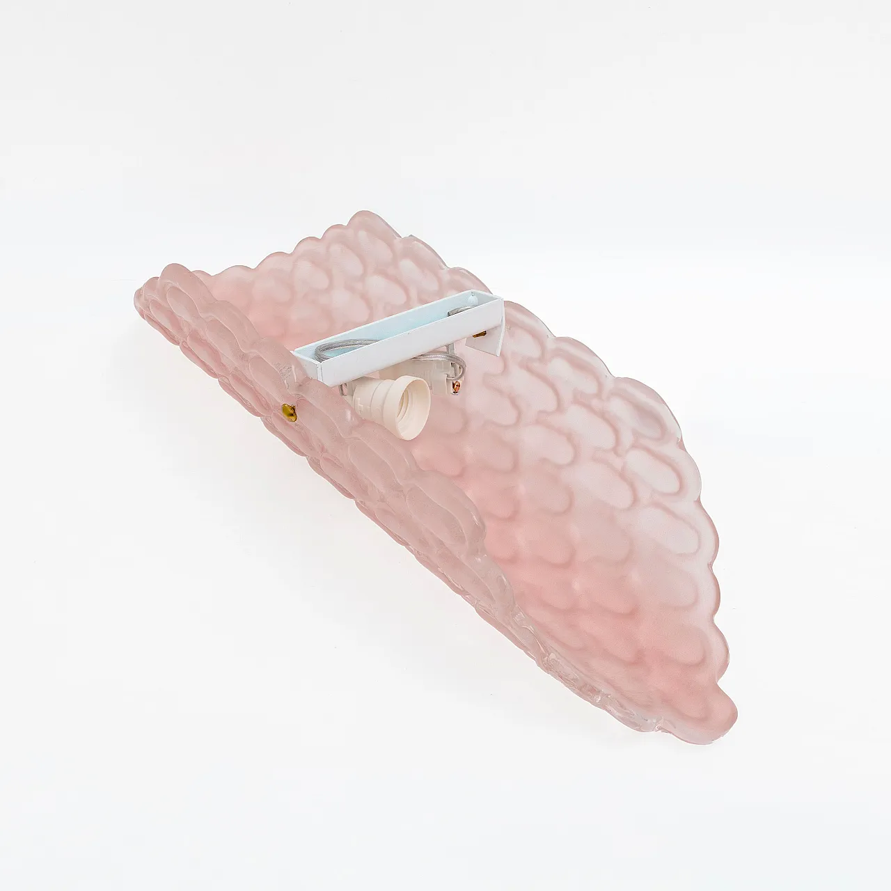 Pair of teardrop pink Murano glass wall lights, 2000s 7