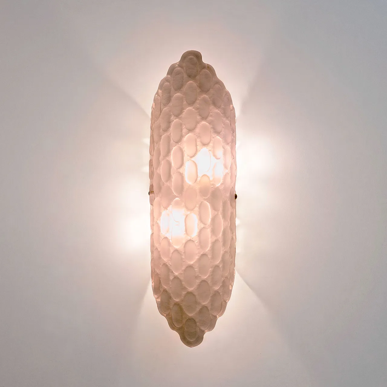 Pair of teardrop pink Murano glass wall lights, 2000s 8
