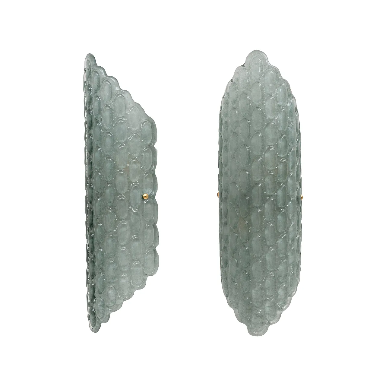Pair of water green Murano glass wall lights, 2000s 1