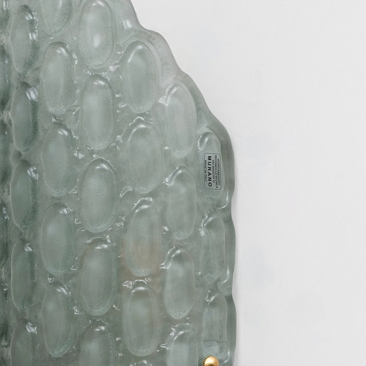 Pair of water green Murano glass wall lights, 2000s 6
