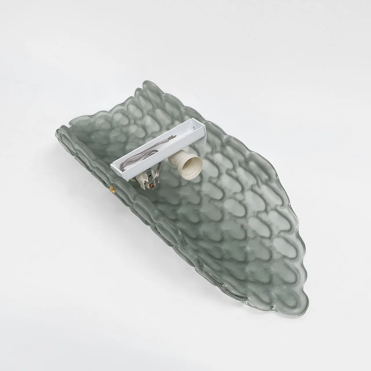 Pair of water green Murano glass wall lights, 2000s 7