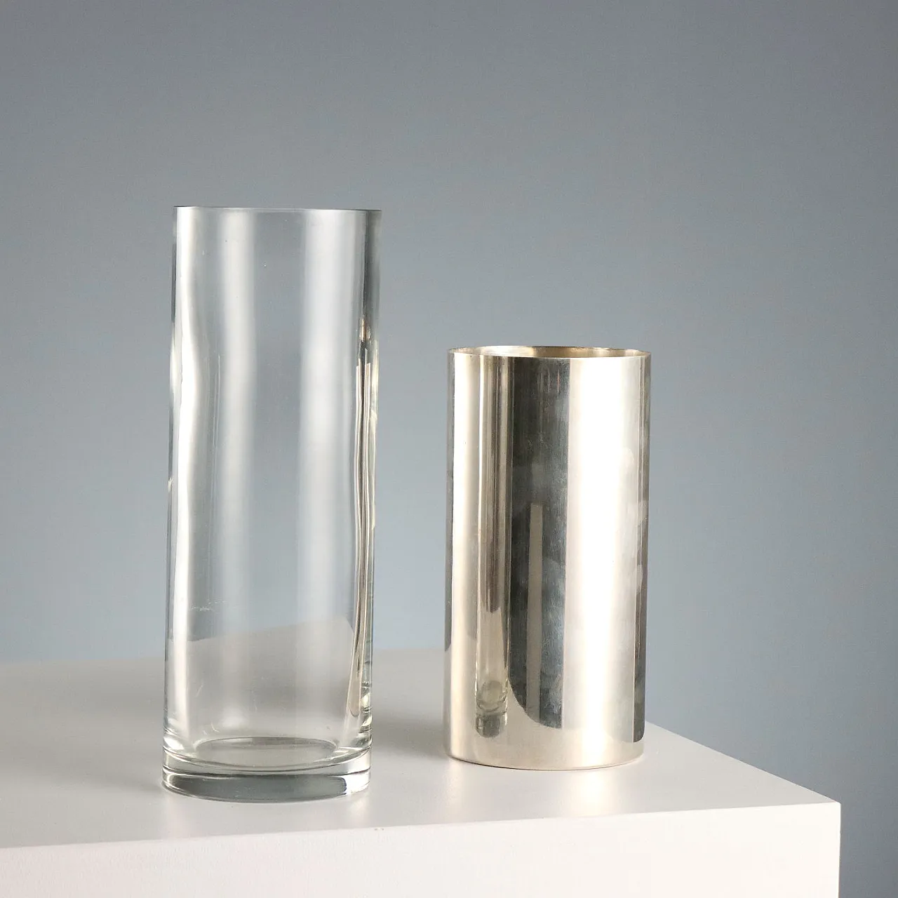 Vaso in cristallo e argento, '900 5