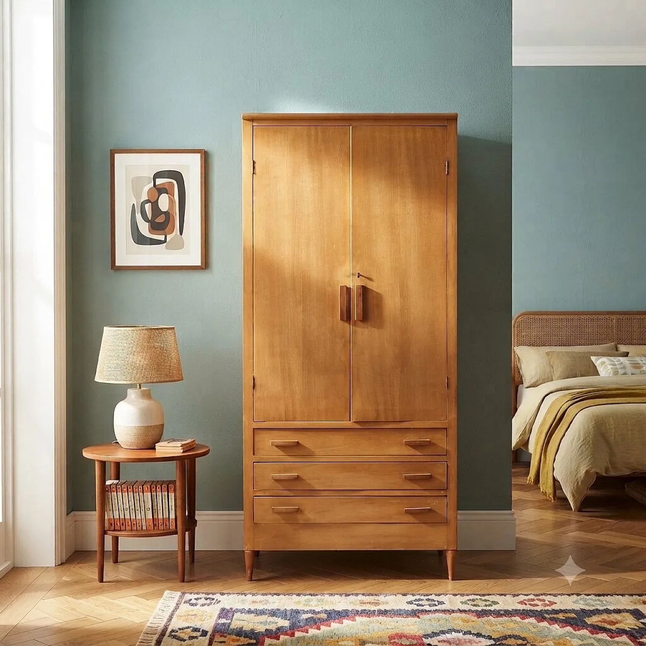 Wardrobe in oak, 1960s 2