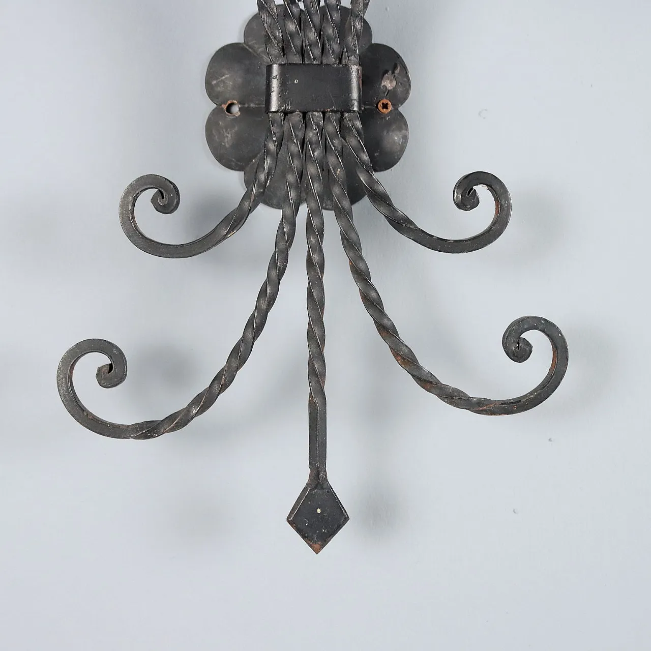 Applique a 5 luci in ferro lavorato, '900 6