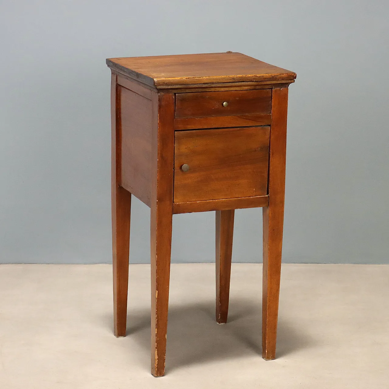 Directoire bedside table in walnut, early 19th century 1