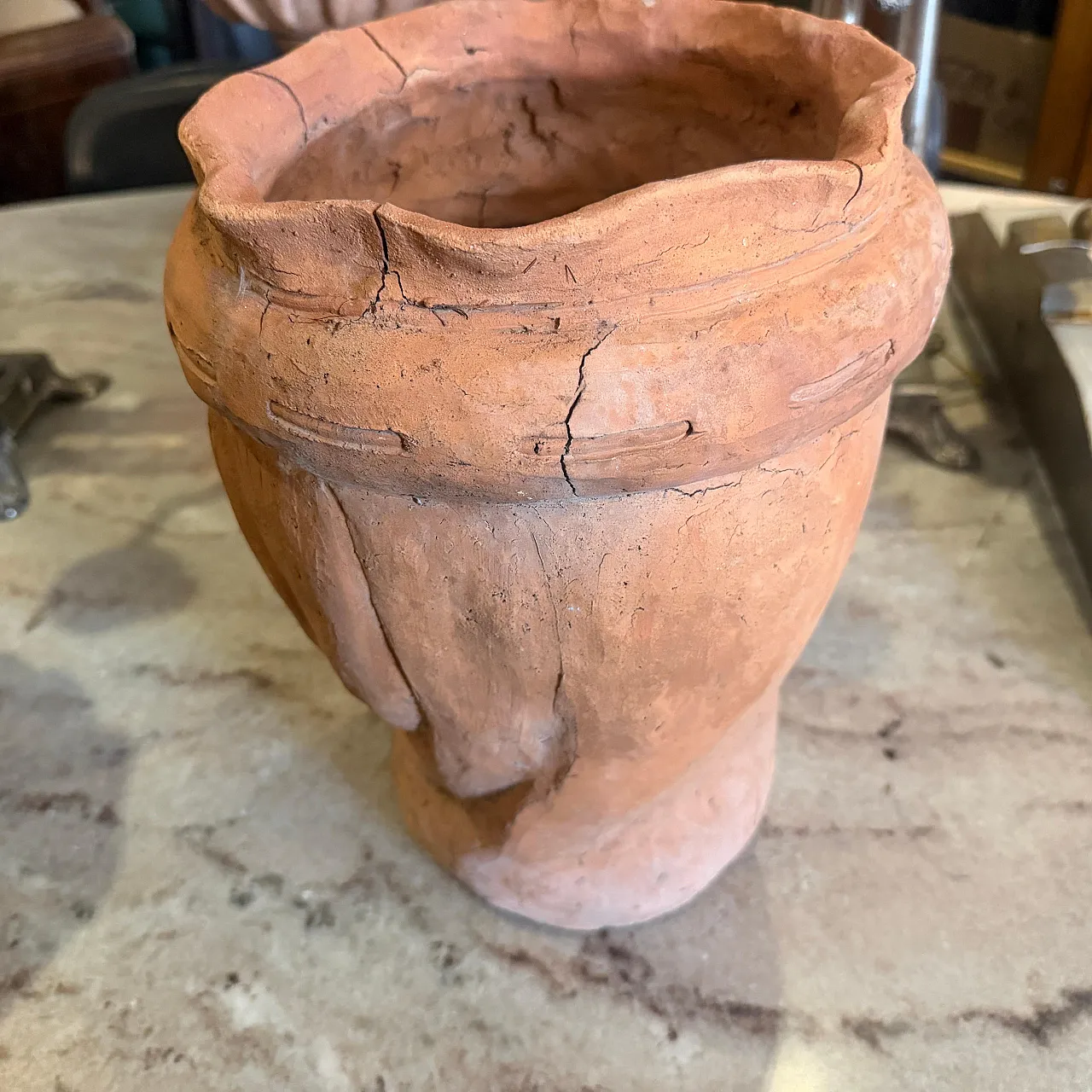 Vaso testa di Moro in terracotta tradizionale artigianale, anni '30 4