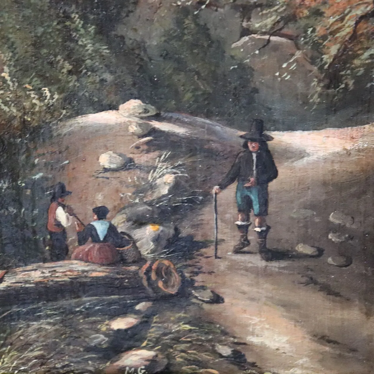 Landscape, oil painting on canvas, signed M.G., 18th century 7