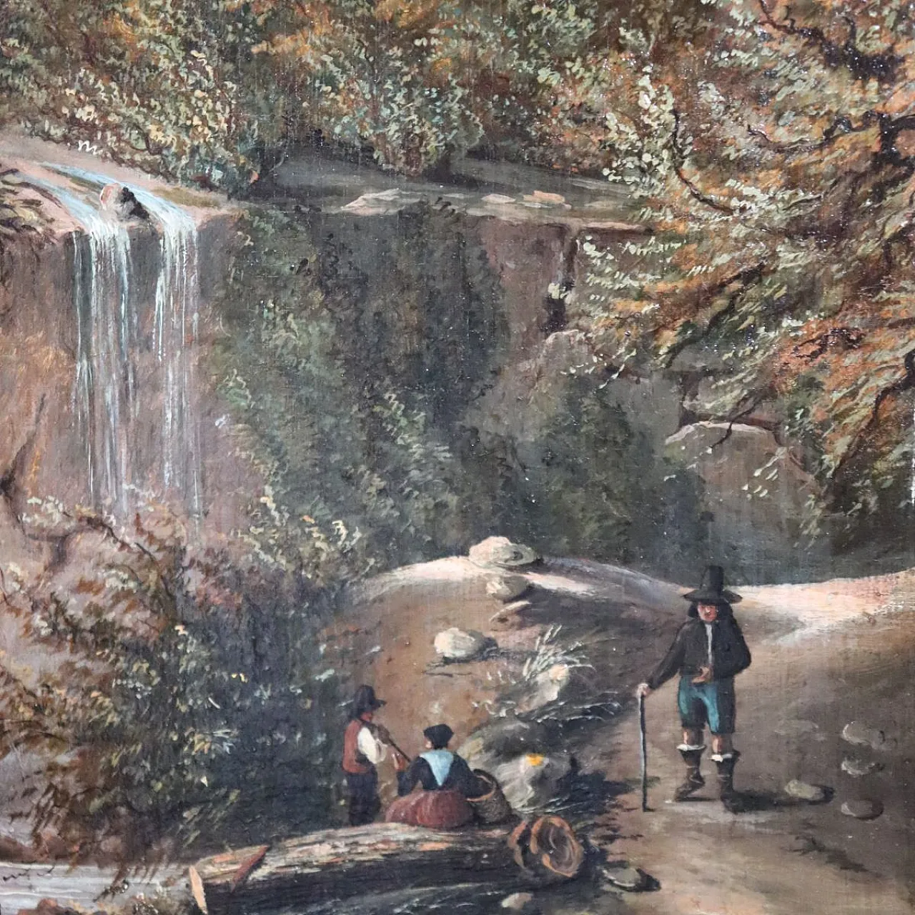 Landscape, oil painting on canvas, signed M.G., 18th century 12