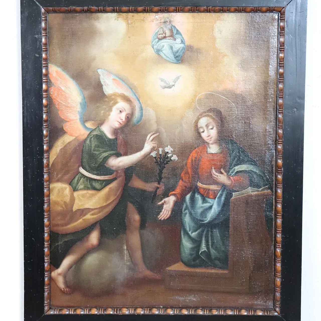 The Annunciation, oil painting on canvas, 17th century 4