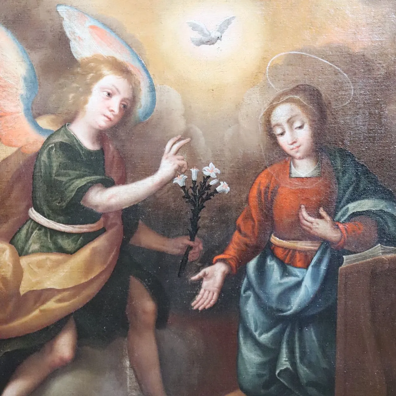 The Annunciation, oil painting on canvas, 17th century 5