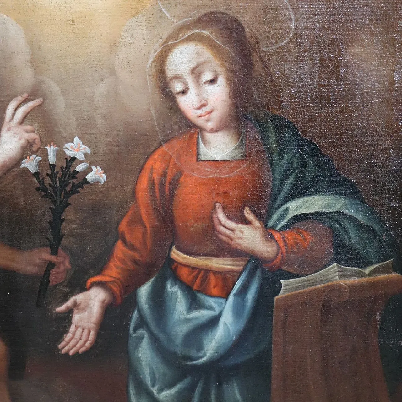 The Annunciation, oil painting on canvas, 17th century 7