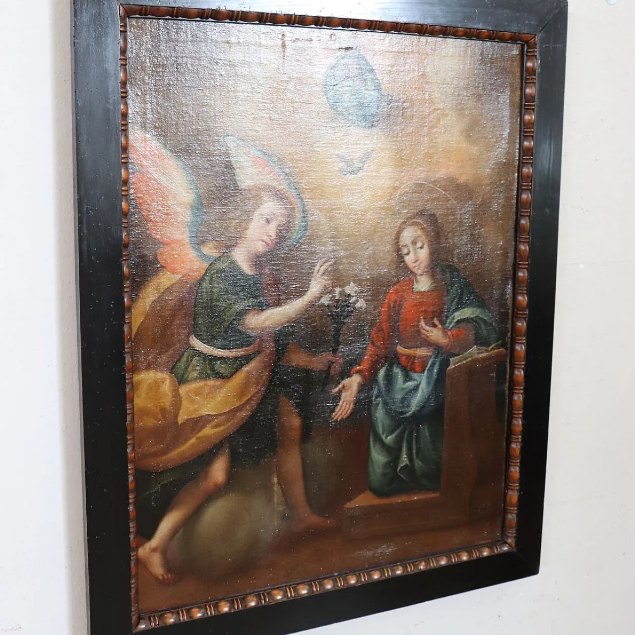 The Annunciation, oil painting on canvas, 17th century 17