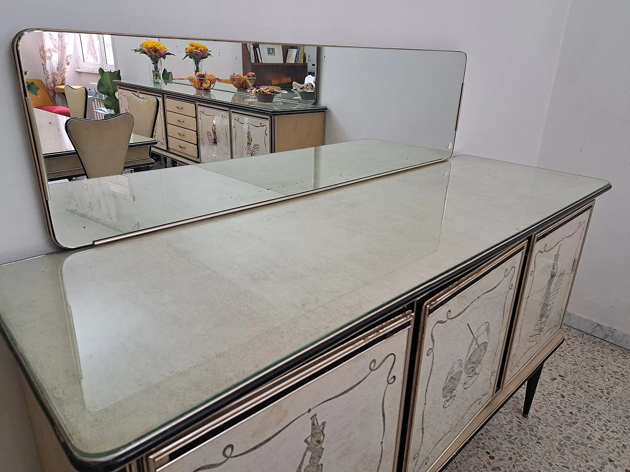 Credenza Mascagni 3 ante e specchio 2
