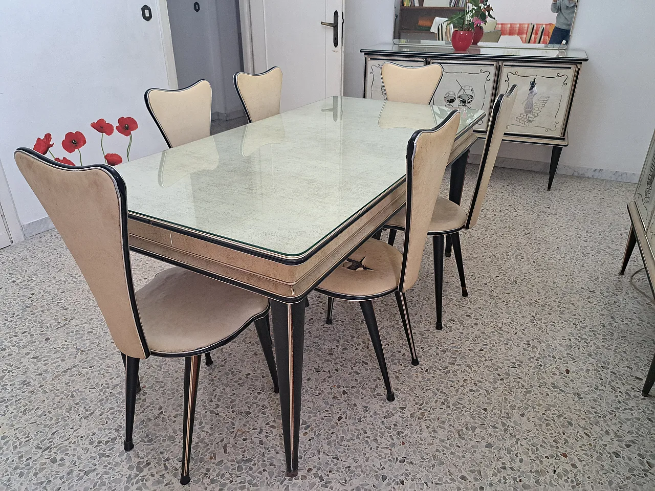 Tavolo 6 posti Mascagni beige con sedie abbinate 4