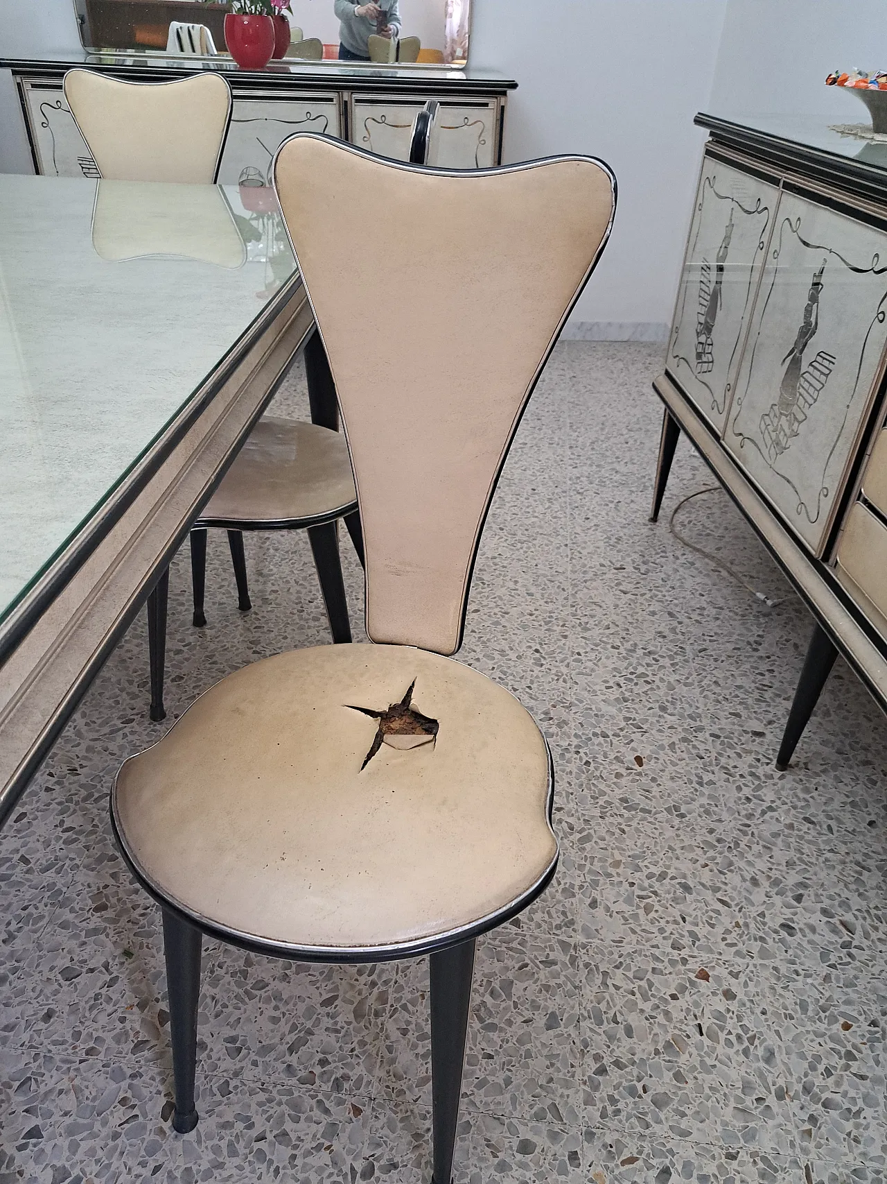 Tavolo 6 posti Mascagni beige con sedie abbinate 6