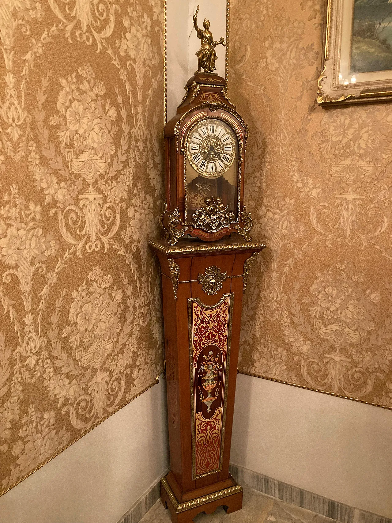 Boulle  Louis XIV Style Pendulum clock by F. Hermle Sohn, 20th c. 1