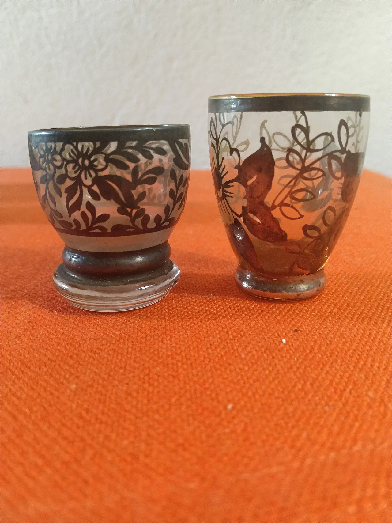 10 bicchierini con vassoio x rosolio primi del 900 italy 10