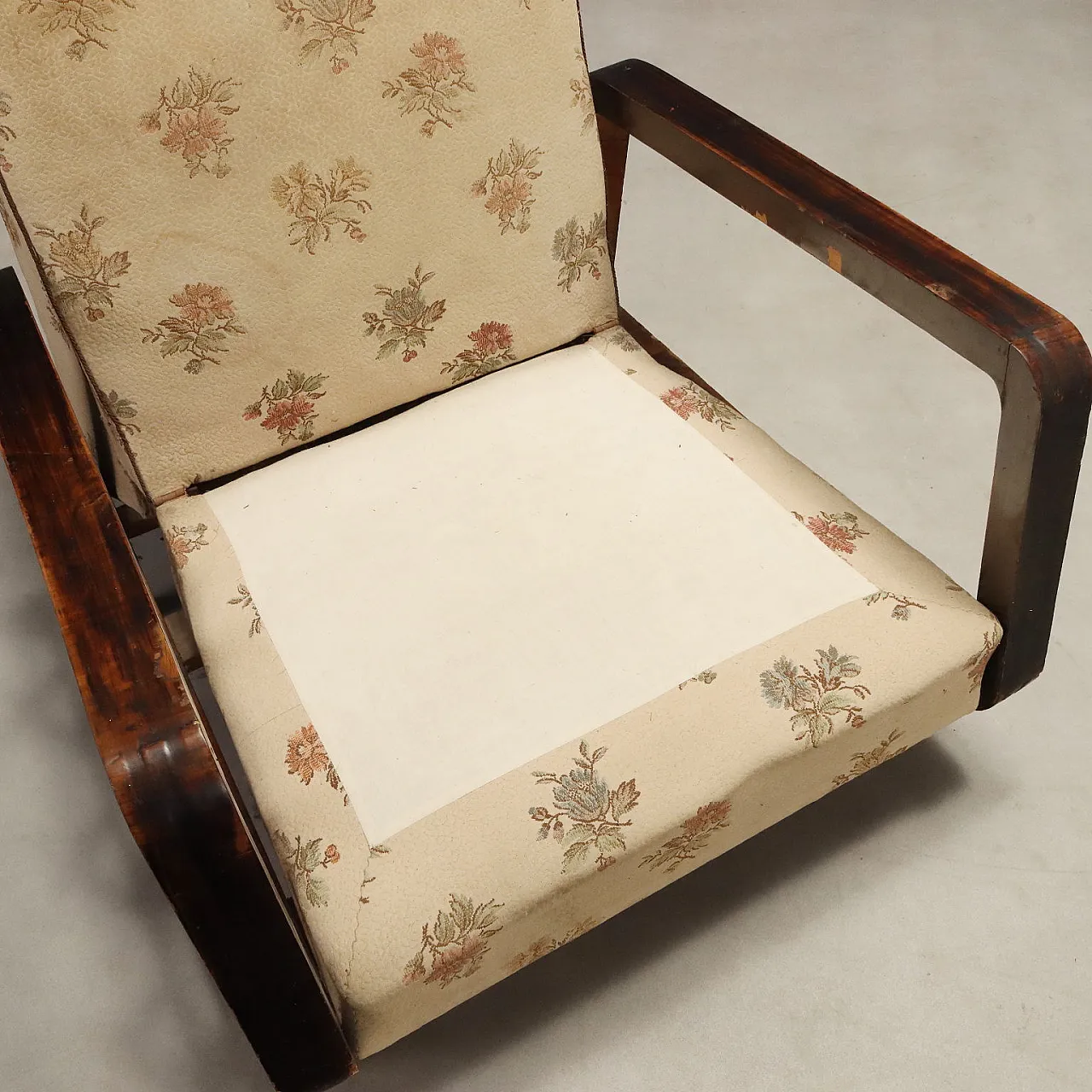 Psir of armchairs with wooden armrests, mid-20th century 8