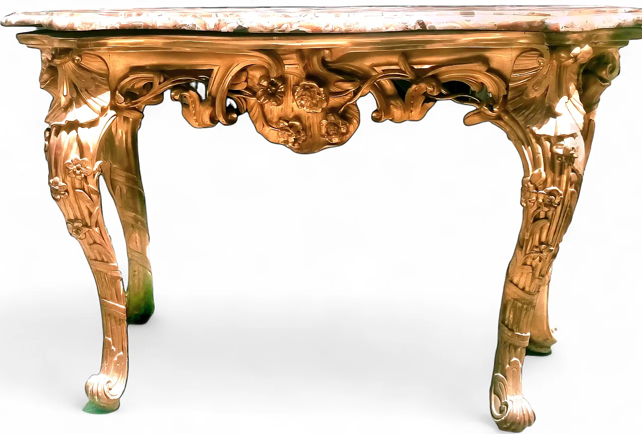 Louis XV gilded console, Marche, 18th century 13