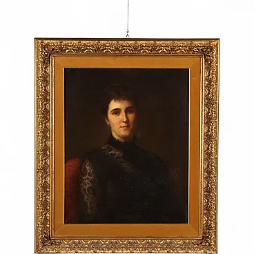 Painting by Roberto Fontana, Portrait of a Woman, 19th century