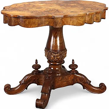 Louis Philippe biscuit coffee table in walnut, 19th century
