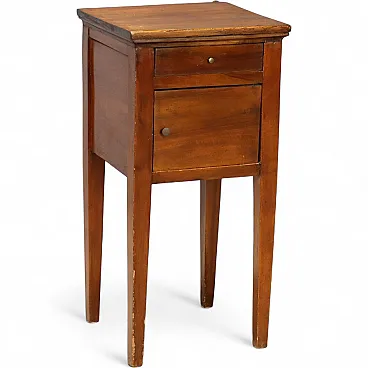 Directoire bedside table in walnut, early 19th century