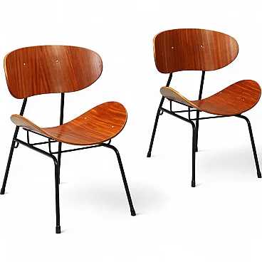 Pair of T armchairs. Silvana Comfort by Carlo Ratti, 1950s
