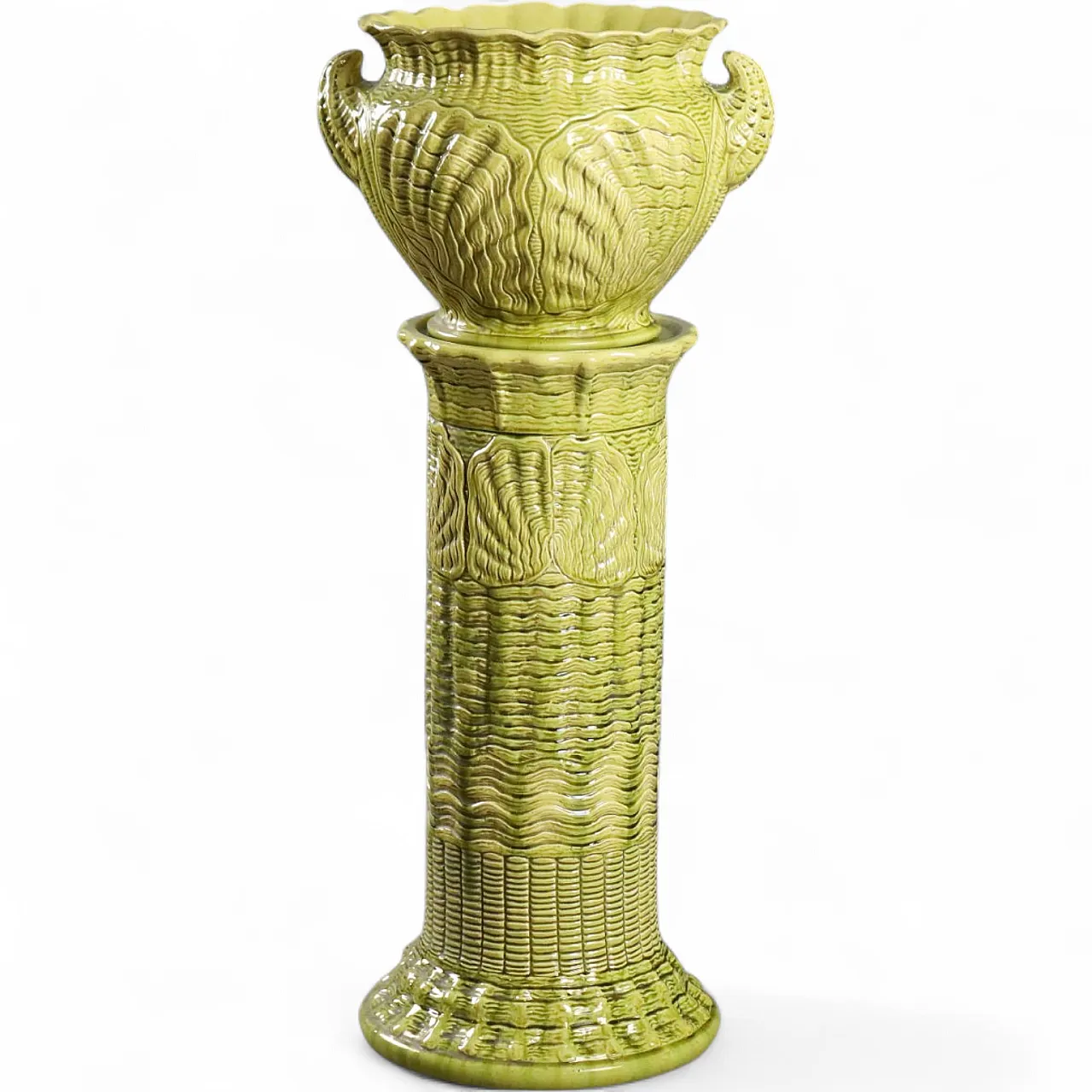 Cache Pot with column Burmantofts Faience Manufacture, 20th century 11