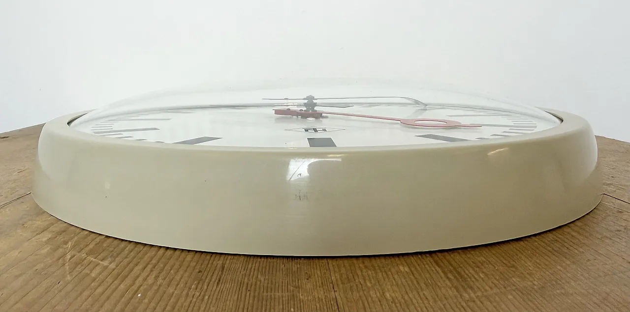 Grey Industrial Wall Clock from TN, 1960s 9
