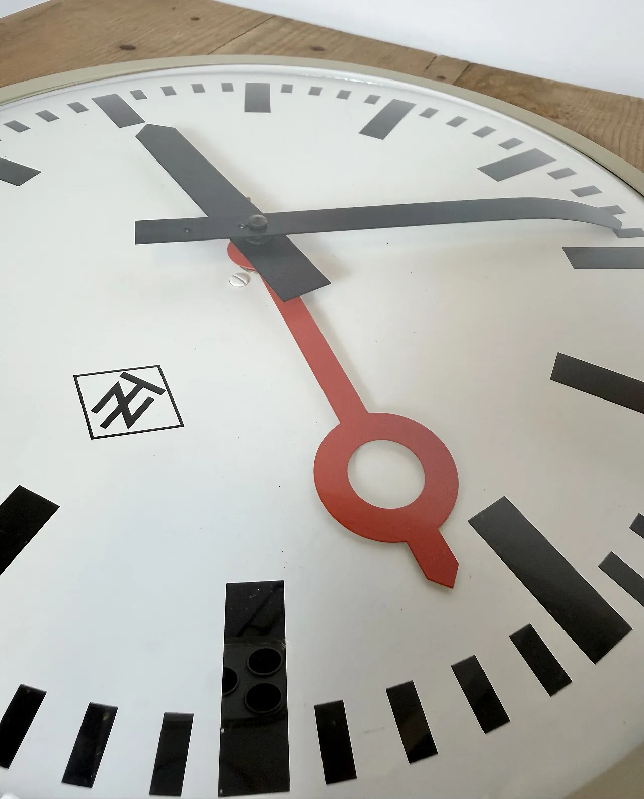 Grey Industrial Wall Clock from TN, 1960s 12