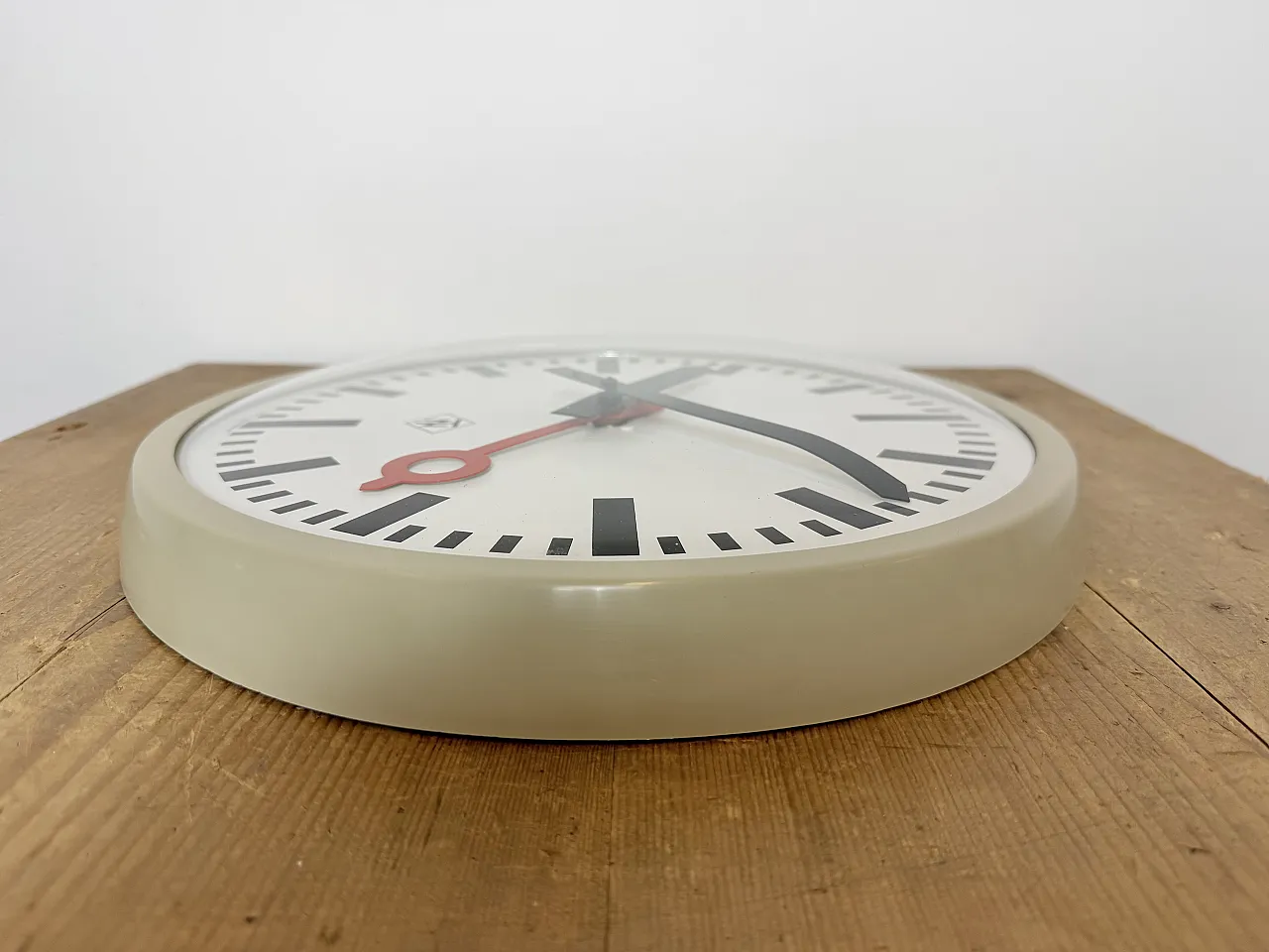 Grey Industrial Wall Clock from TN, 1960s 13