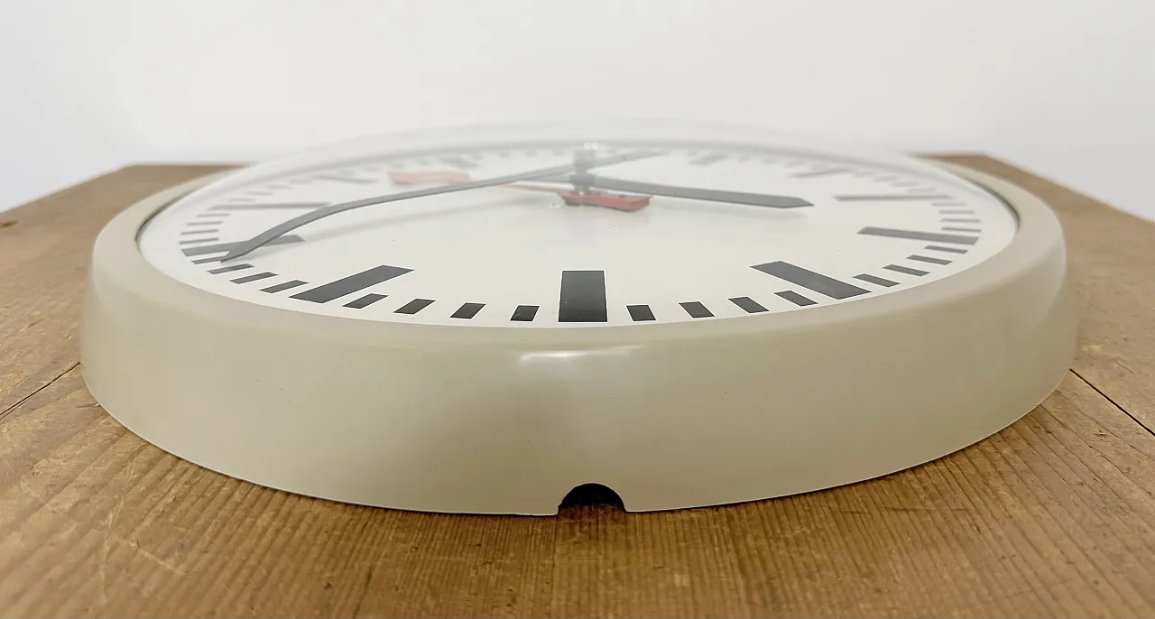 Grey Industrial Wall Clock from TN, 1960s 14