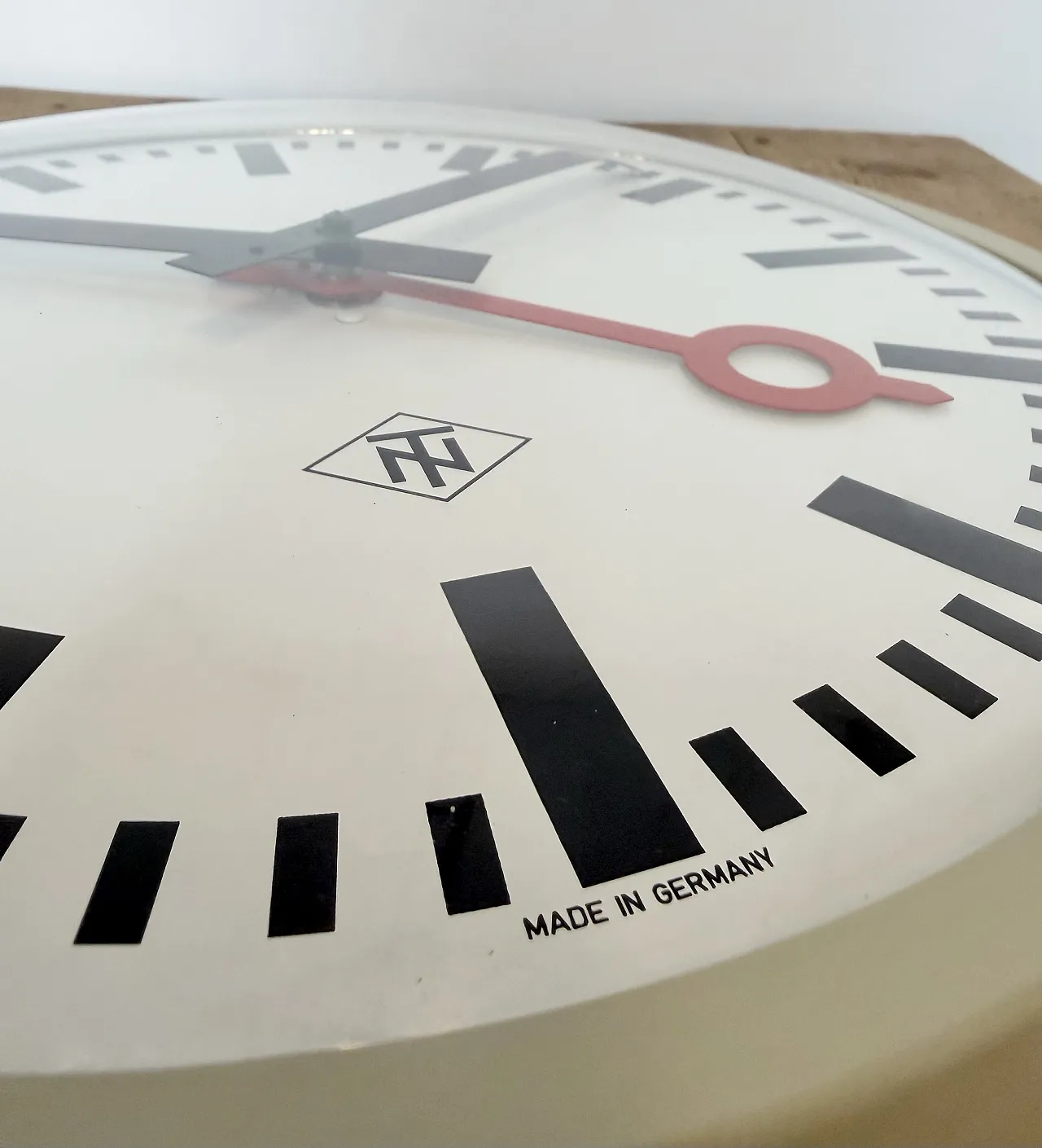 Grey Industrial Wall Clock from TN, 1960s 16