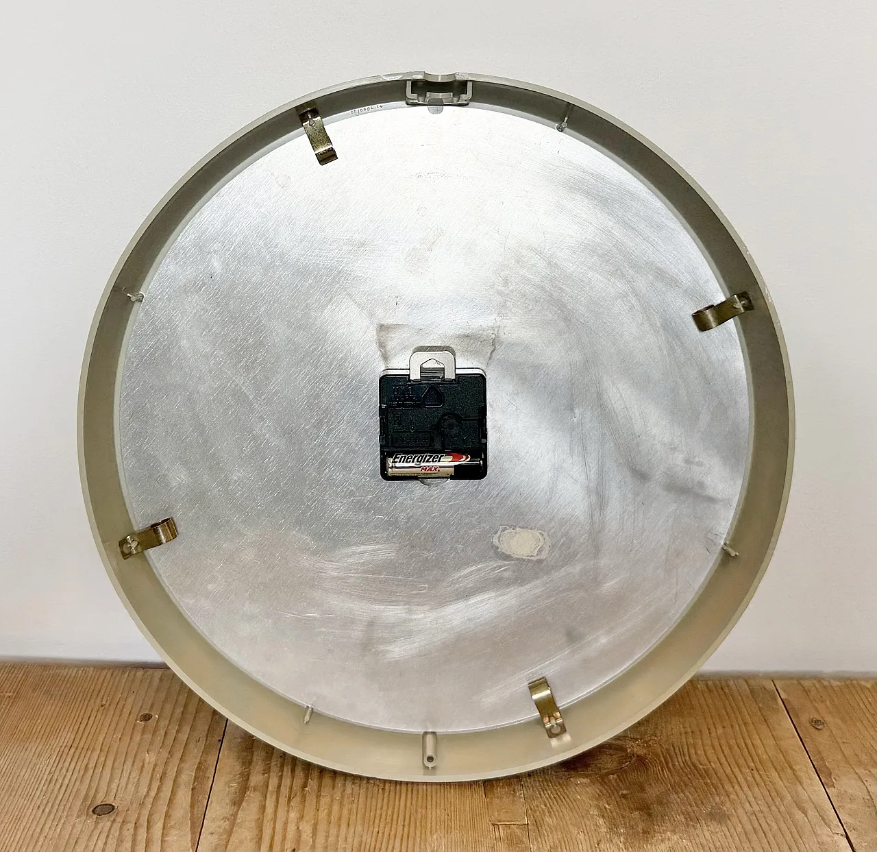 Grey Industrial Wall Clock from TN, 1960s 17