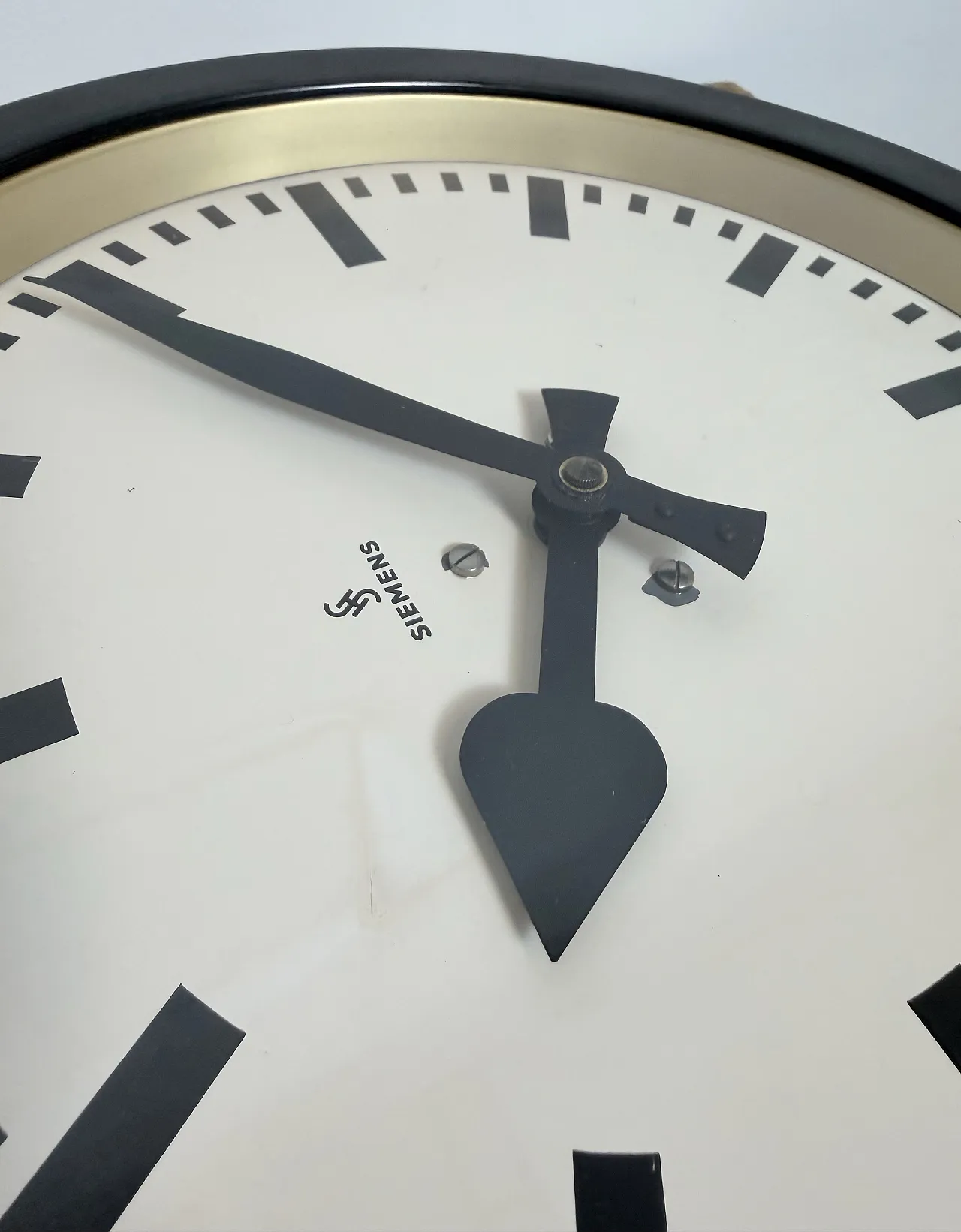 Black Industrial Factory Wall Clock from Siemens, 1950s 15