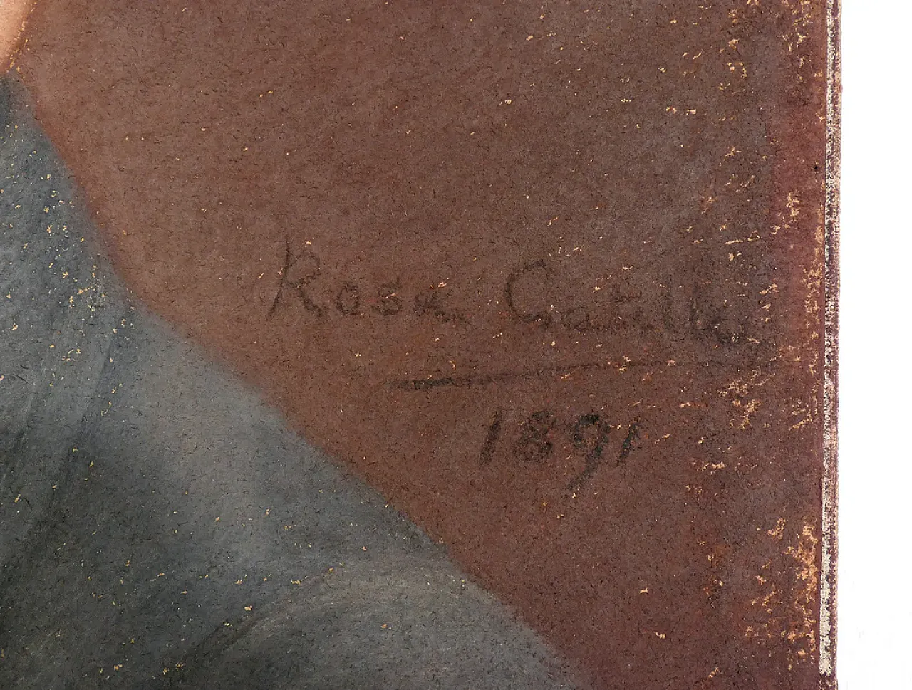 Portrait of a Man by Rosa Catella, pastel on paper, late 19th century 6