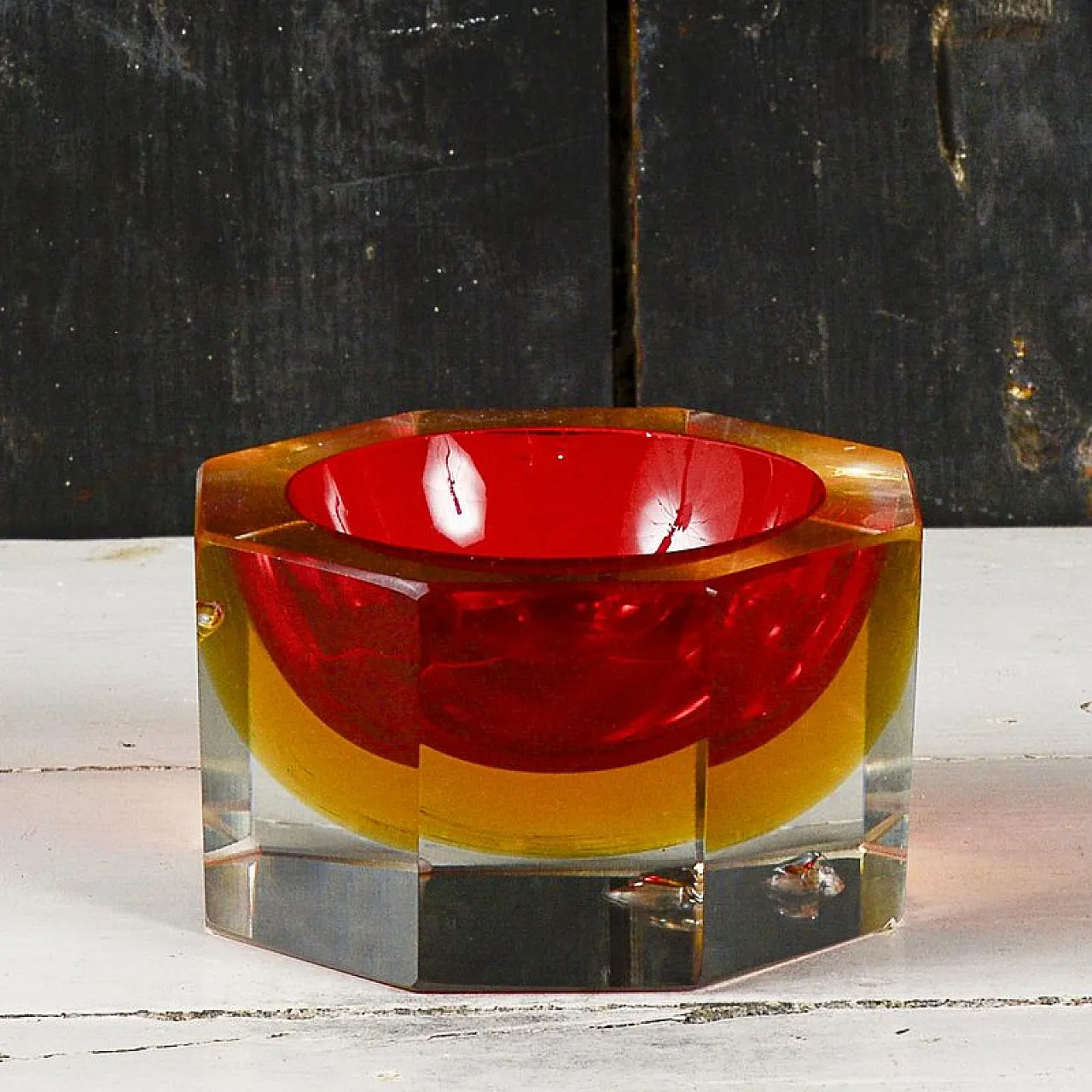 Glass ashtray in the style of Flavio Poli, mid-20th century 1