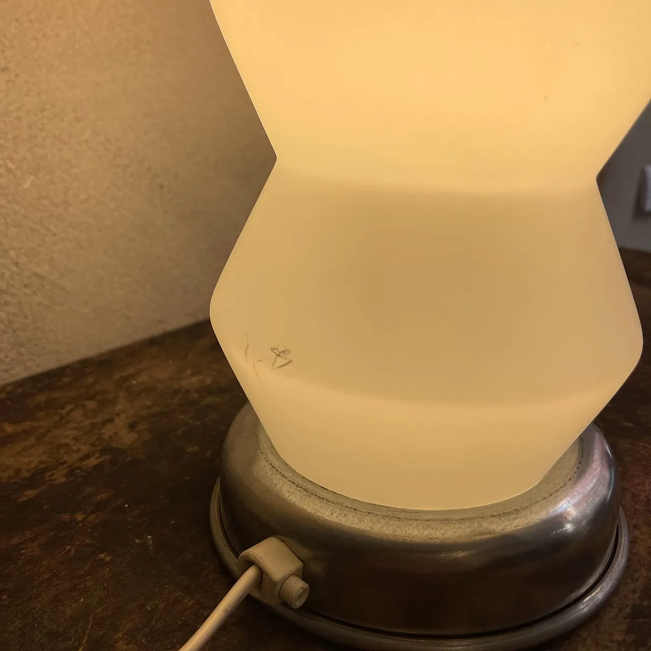 Murano and opal glass table lamp attributed to Mazzega, 1980s 10