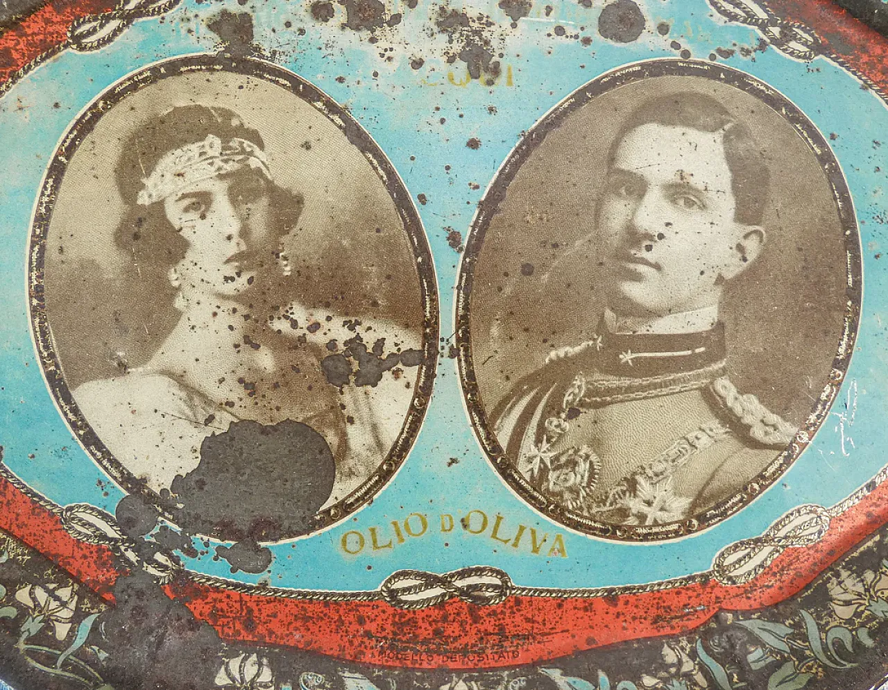 Vassoio commemorativo in latta litografata, anni '30 2