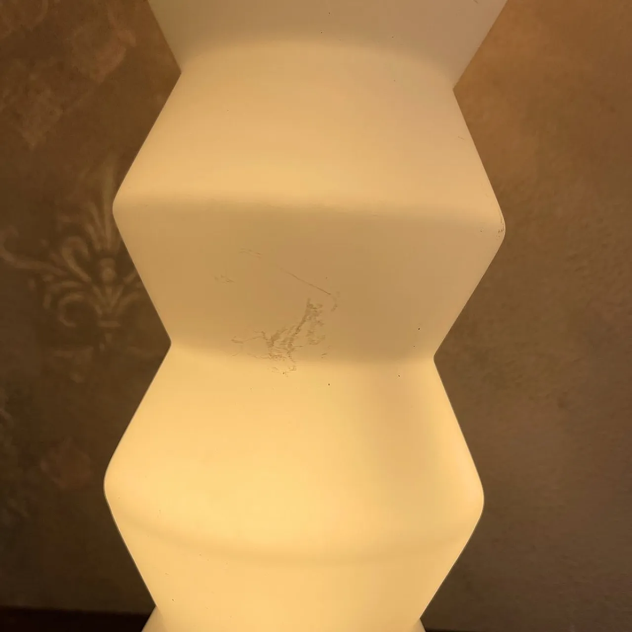 Lampada in vetro di Murano e opalino attribuita a Mazzega, anni '80 9